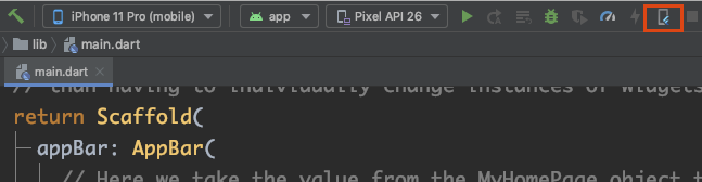 flutter attach via IntelliJ